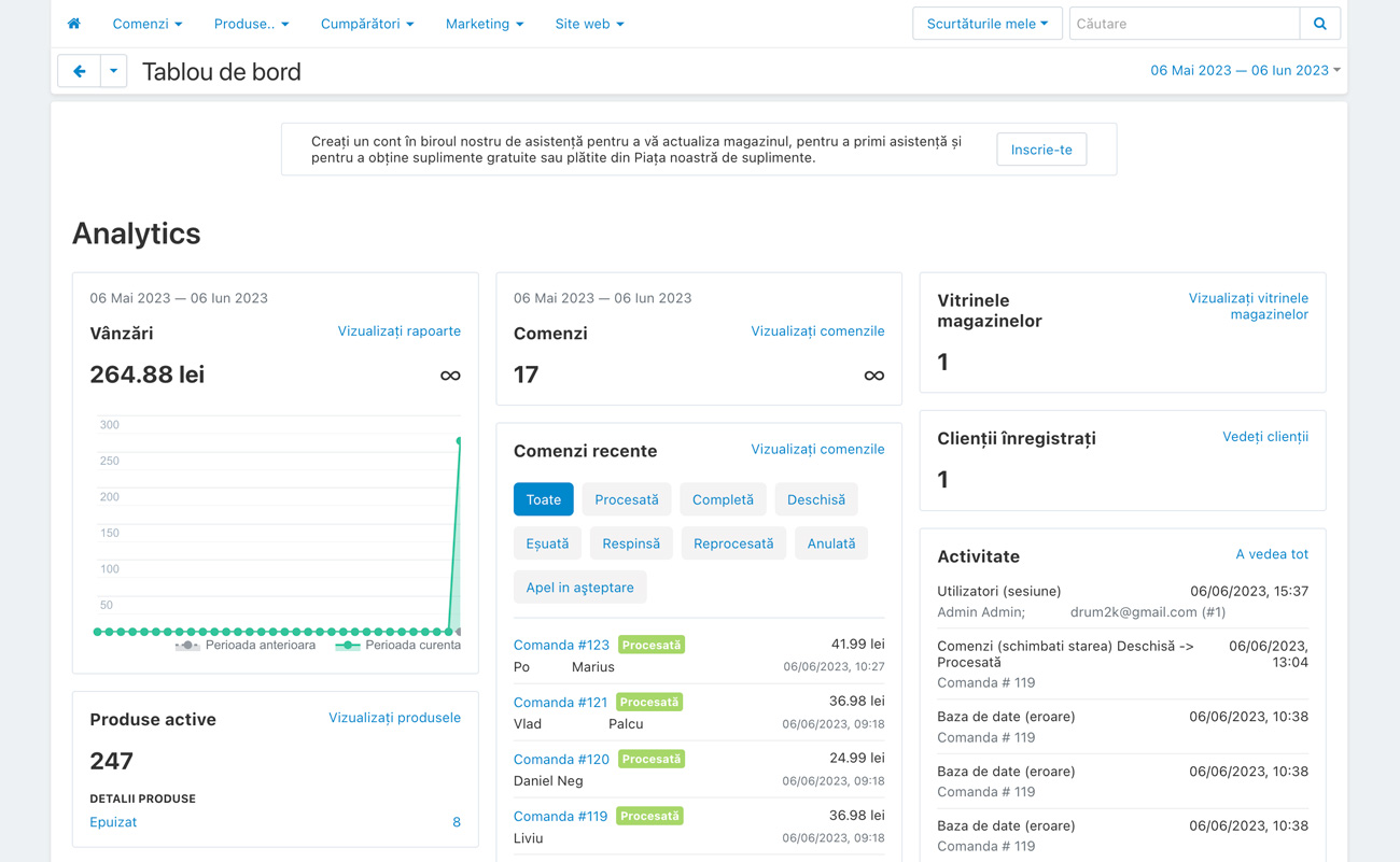 Panou Admin Cs-Cart